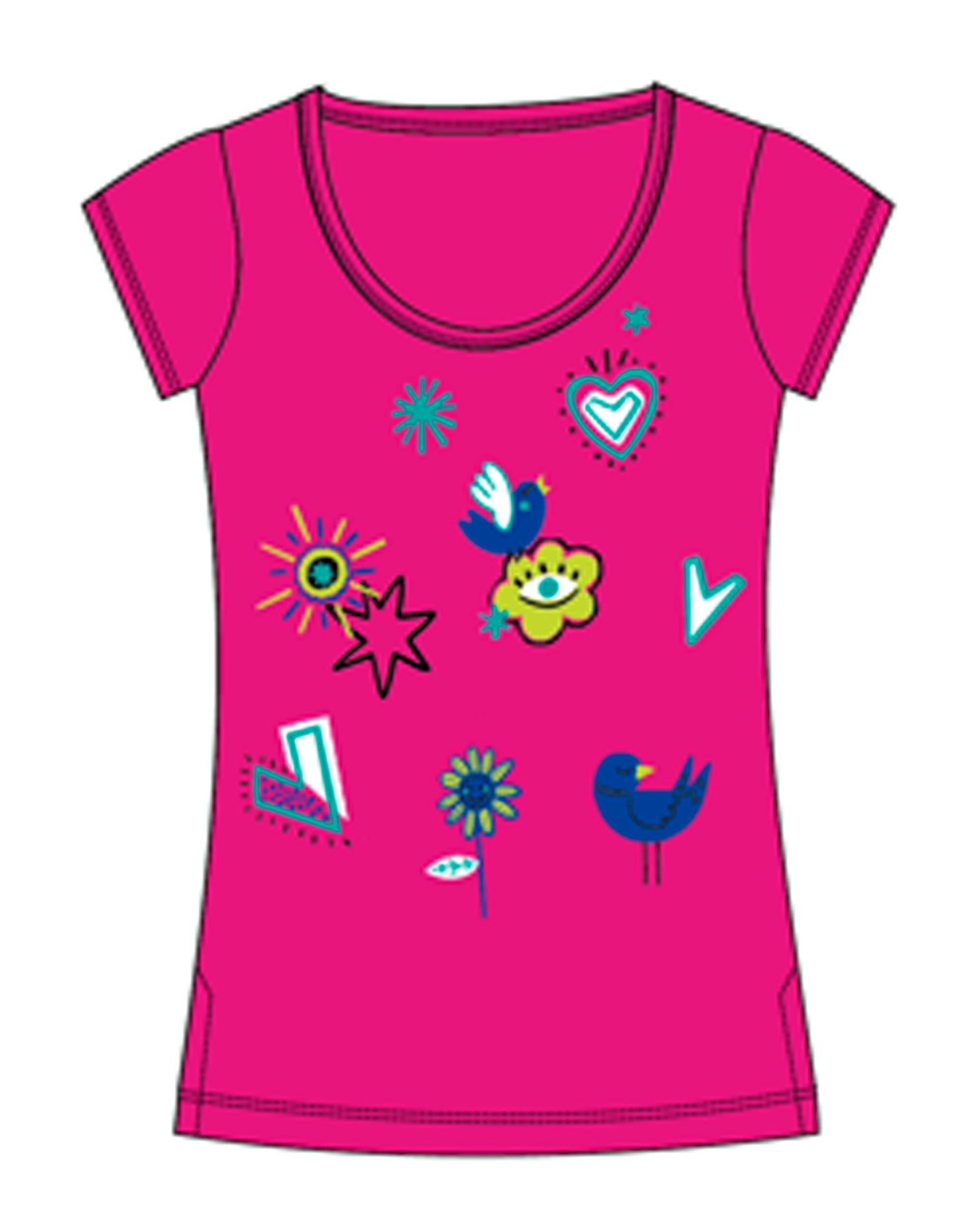 Camiseta Naif verde agua