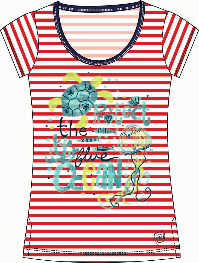 Camiseta Rayas en el Fondo del Mar