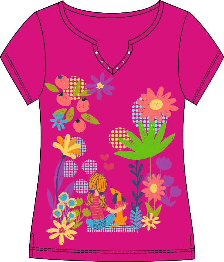 Camiseta Mi Perro y yo Flores