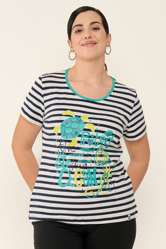 Camiseta Rayas en el Fondo del Mar