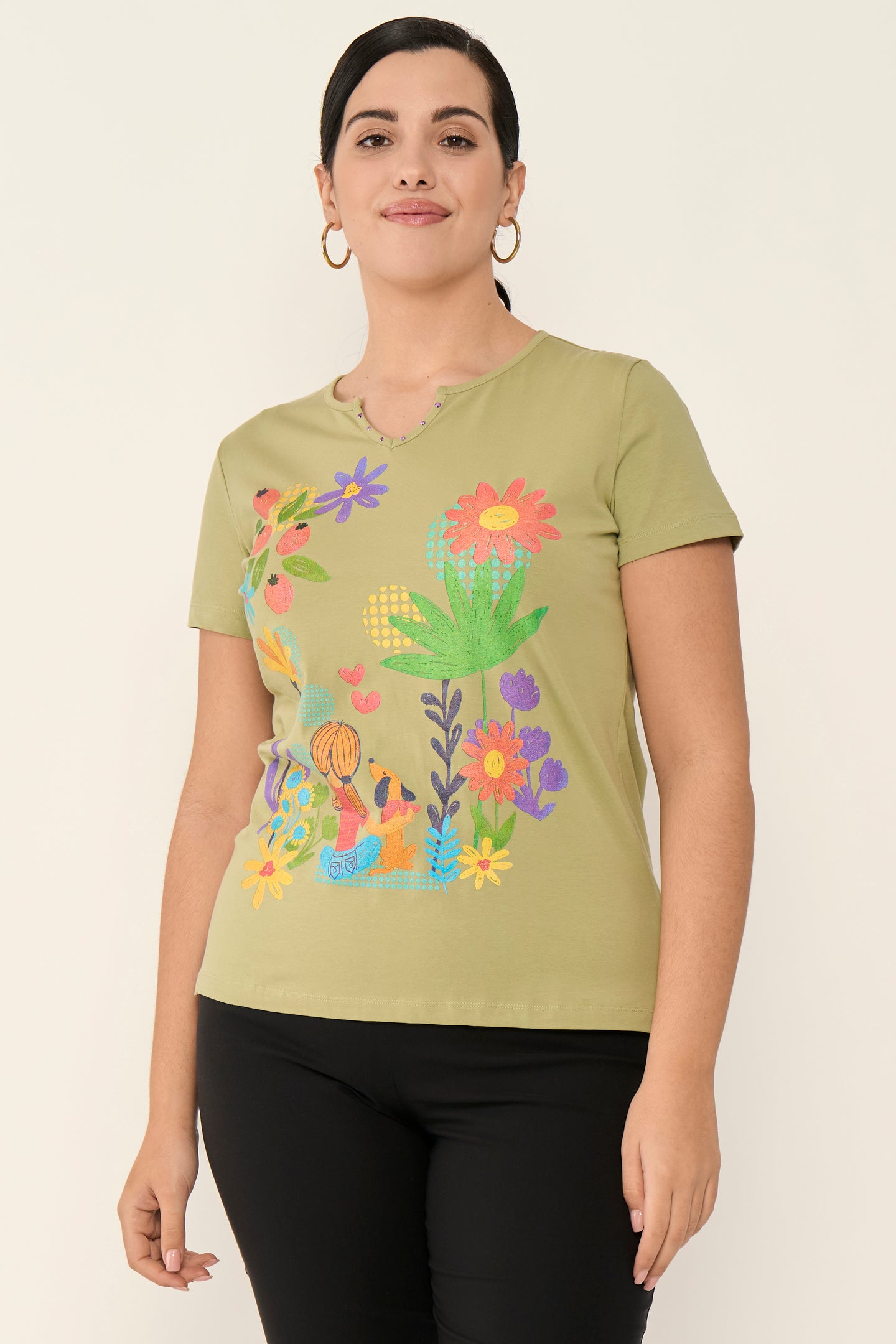 Camiseta Mi Perro y yo Flores
