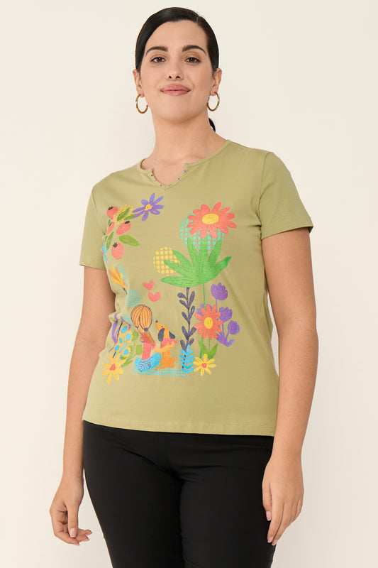 Camiseta Mi Perro y yo Flores