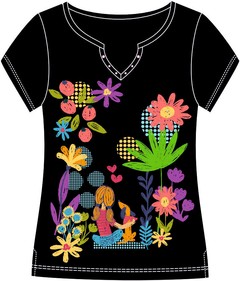 Camiseta Mi Perro y yo Flores