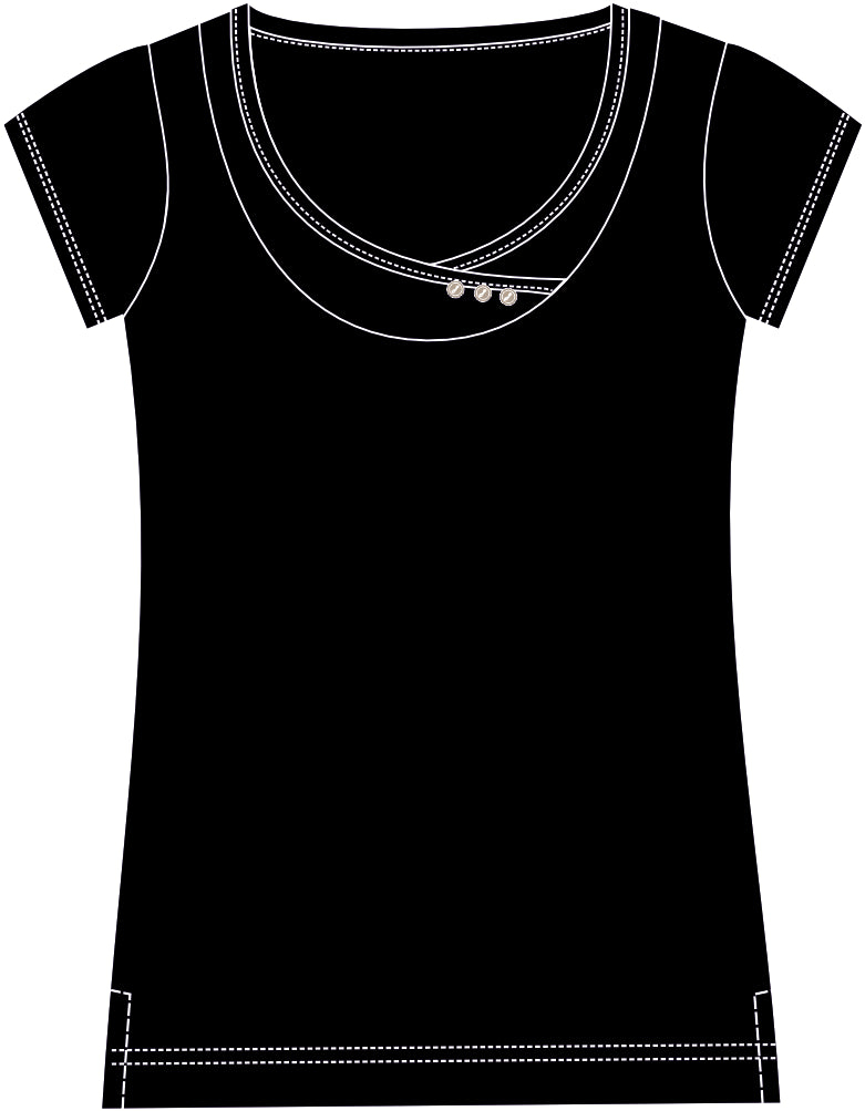 Camiseta Básica Escote Cruzado