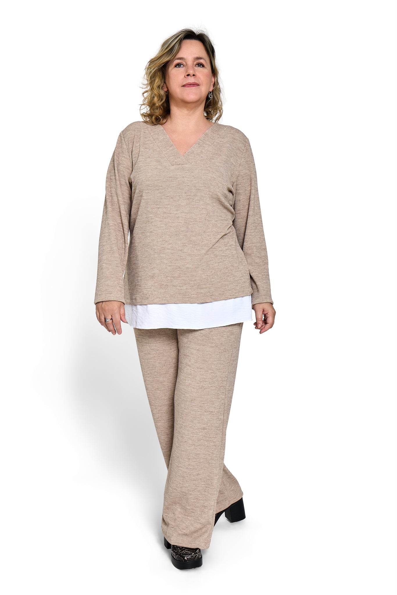Jersey Manga Larga PUNTO TRICOT FALSA CAMISA
