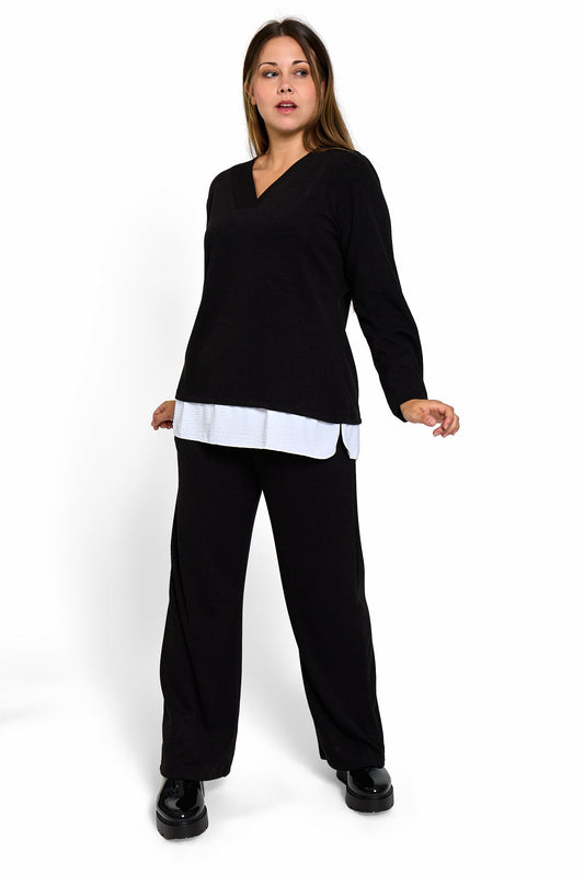 Jersey Manga Larga PUNTO TRICOT FALSA CAMISA