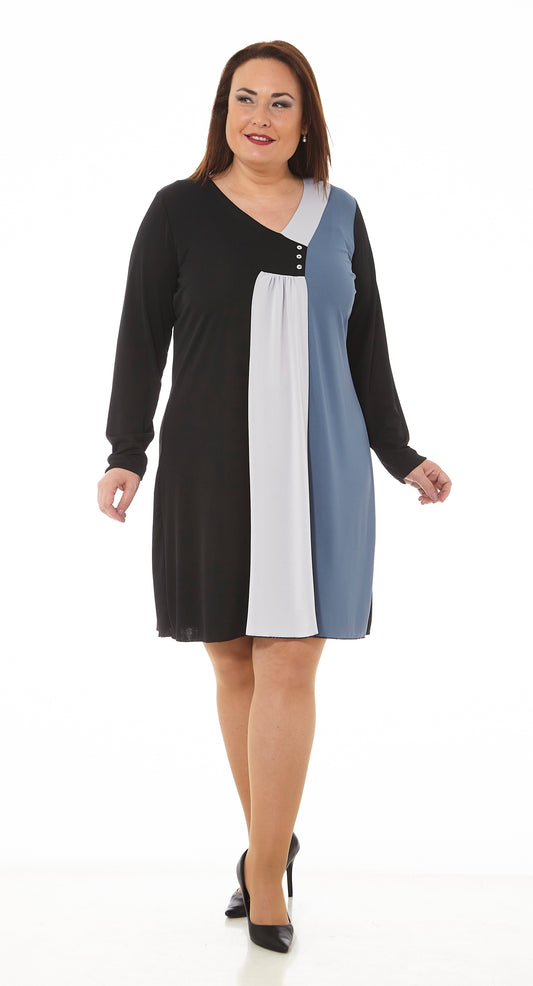 VESTIDO TRICOLOR